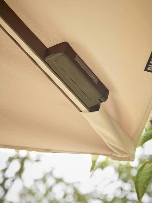 The Ultimate Square Light Up Cantilever Parasol Set - Champagne