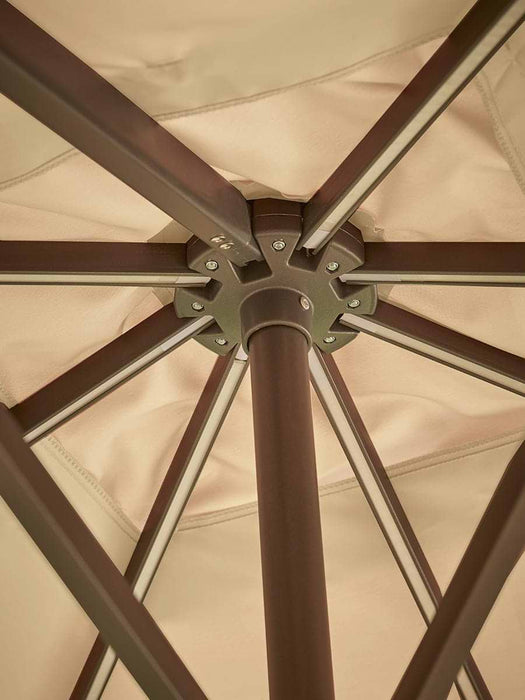 The Ultimate Square Light Up Cantilever Parasol Set - Champagne