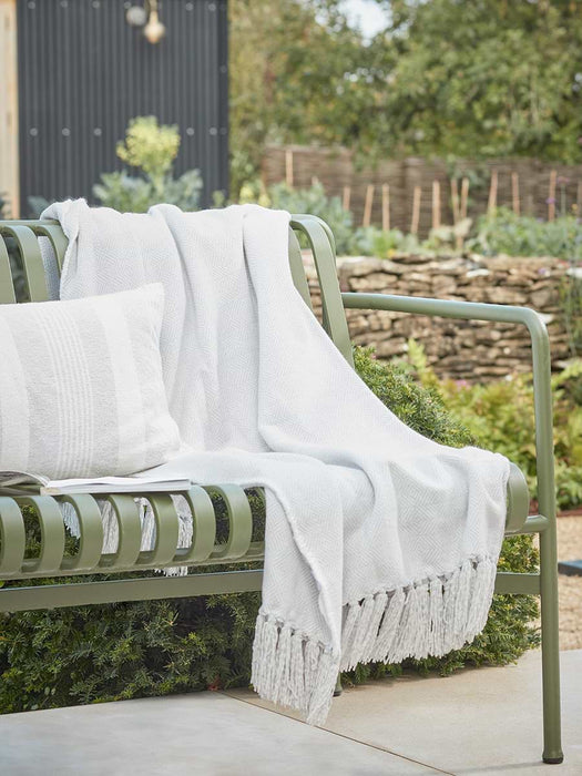Indoor Outdoor Chevron Throw - Soft Grey