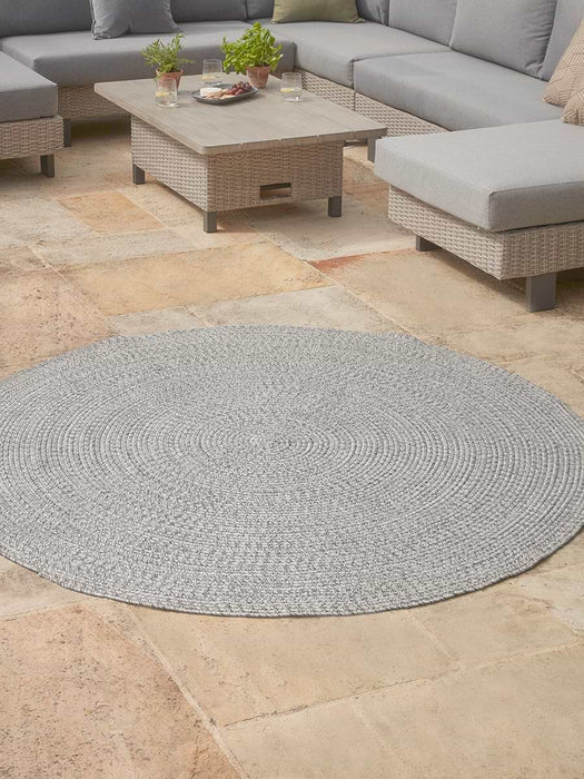 Indoor Outdoor Round Rug - Grey - Small
