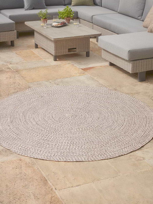 Indoor Outdoor Round Rug - Natural - Small