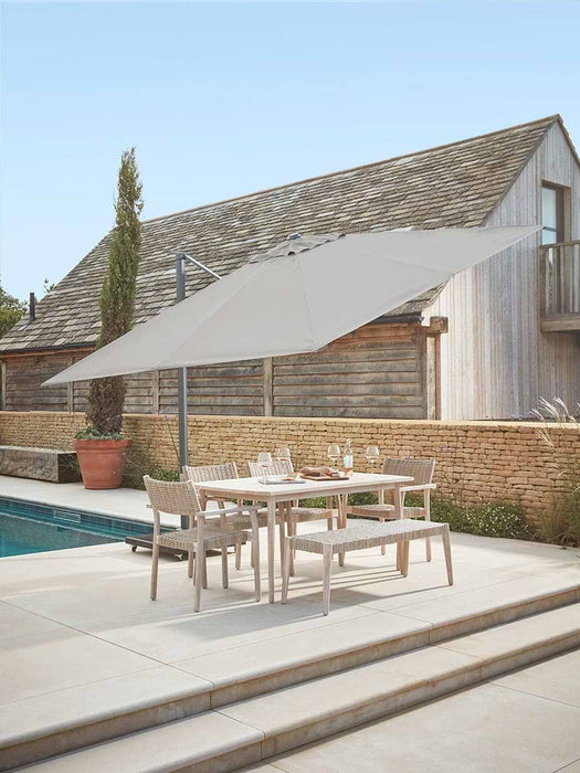 The Ultimate Rectangular Cantilever Parasol Set - Silver Grey