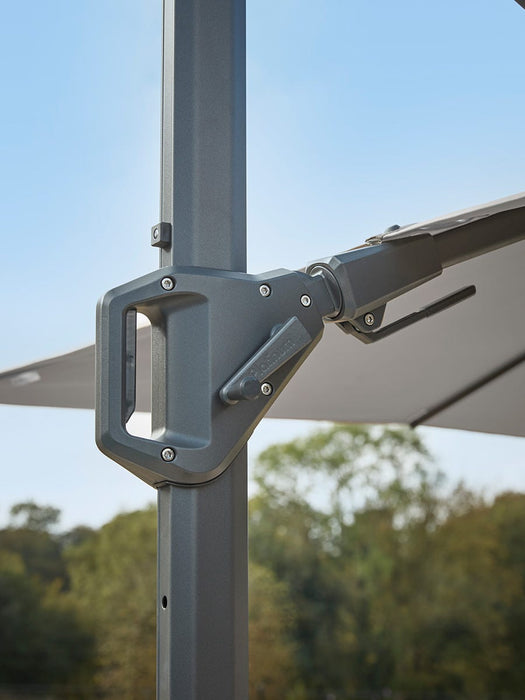 The Ultimate Rectangular Cantilever Parasol Set - Silver Grey