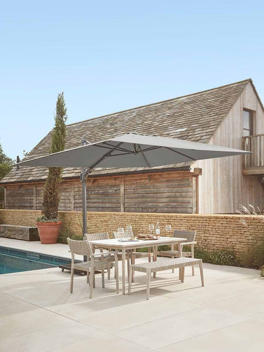 The Ultimate Rectangular Cantilever Parasol Set - Silver Grey