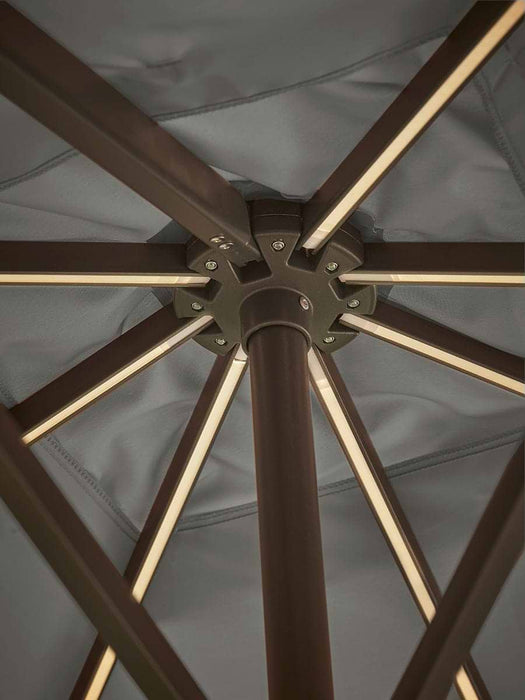 The Ultimate Square Light Up Cantilever Parasol Set - Silver Grey