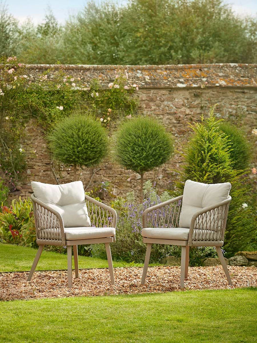 Two Woven Rope Dining Chairs