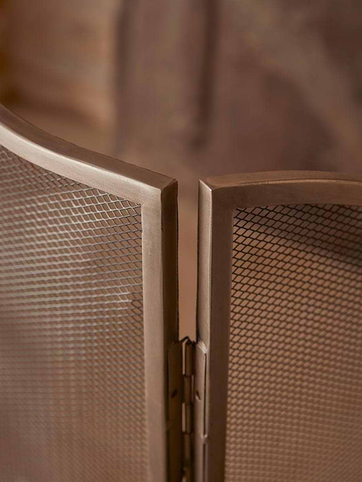 Curved Fire Screen - Burnished Silver