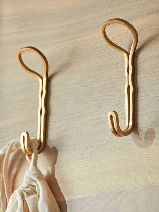 Two Looped Brass Hooks