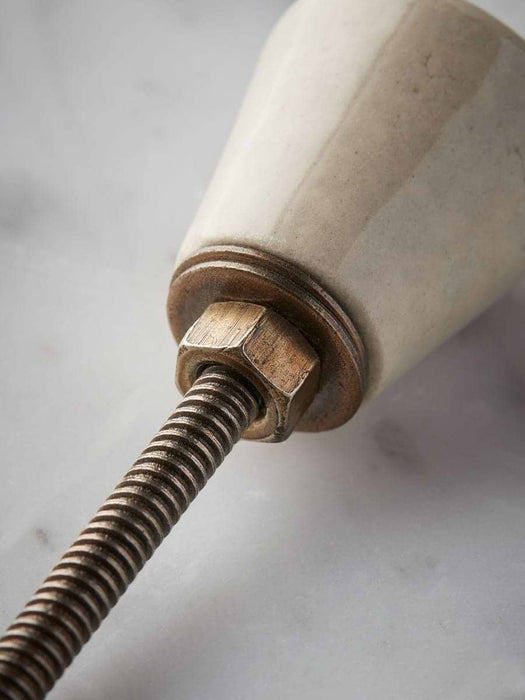 Ceramic Tapered Knob - White