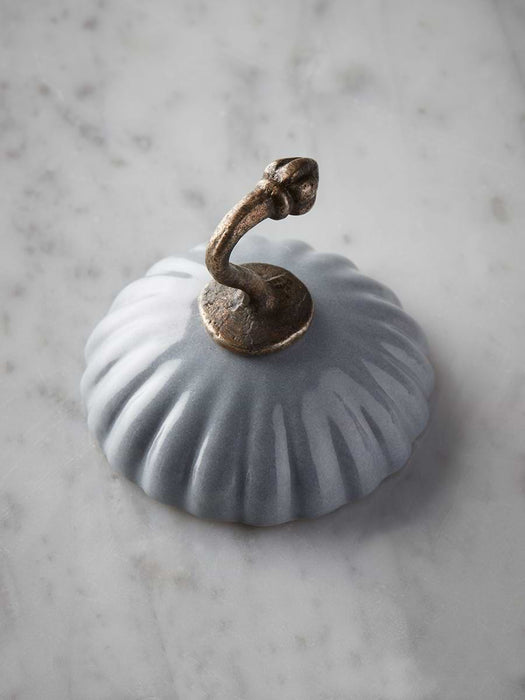 Ceramic Scalloped Wall Hook - Blue