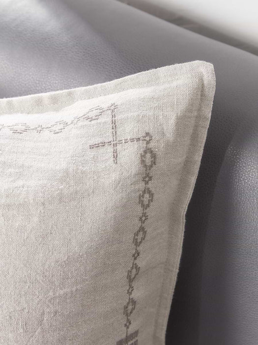 Embroidered Linen Cushion Cover