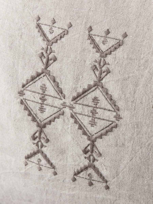 Embroidered Linen Cushion Cover