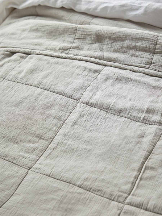 Cotton Quilted Bedspread - Swedish Grey