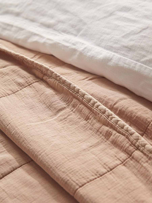 Cotton Quilted Bedspread - Blush