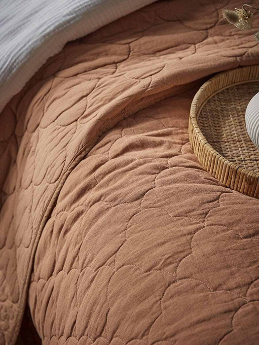 Quilted Bedspread - Terracotta