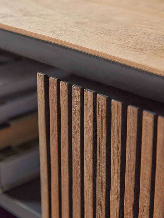 Slatted Wooden Media Unit