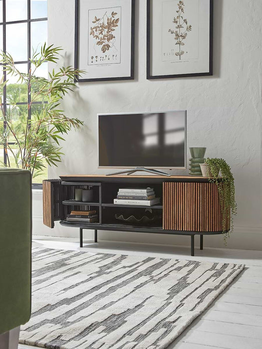 Slatted Wooden Media Unit