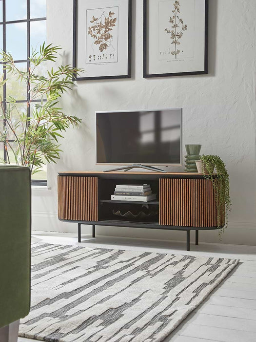 Slatted Wooden Media Unit