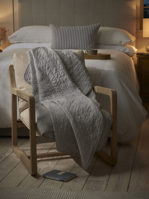 Cotton Black & White Quilted Throw