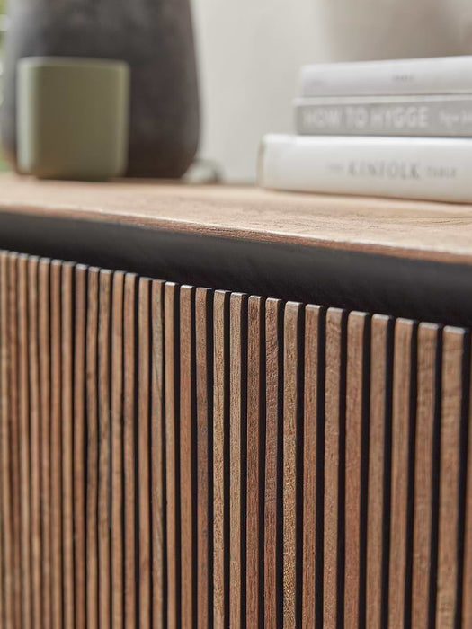 Slatted Wooden Sideboard