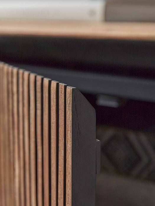 Slatted Wooden Sideboard