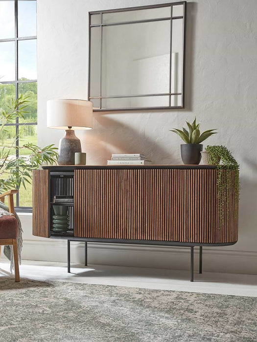Slatted Wooden Sideboard