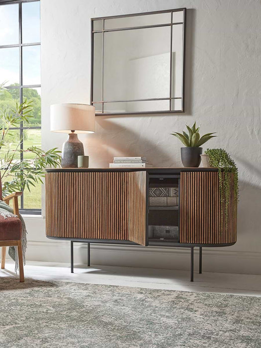 Slatted Wooden Sideboard