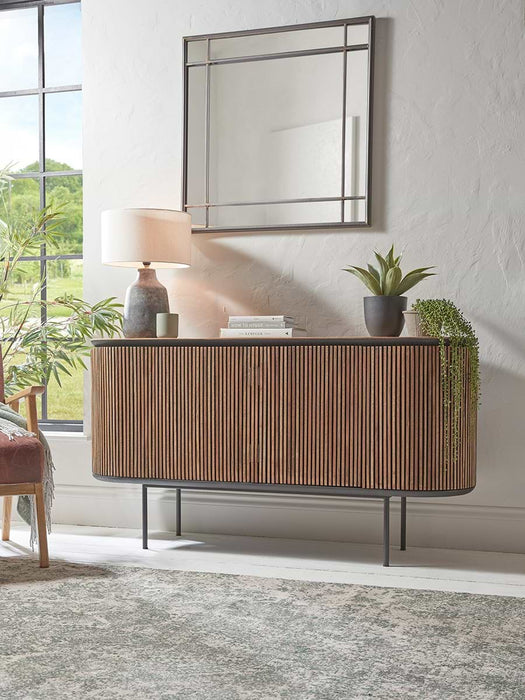 Slatted Wooden Sideboard