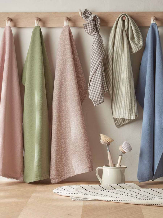 Cotton Tea Towel - Green Stripe