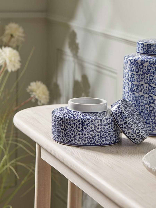 Blue & White Floral Storage Pot