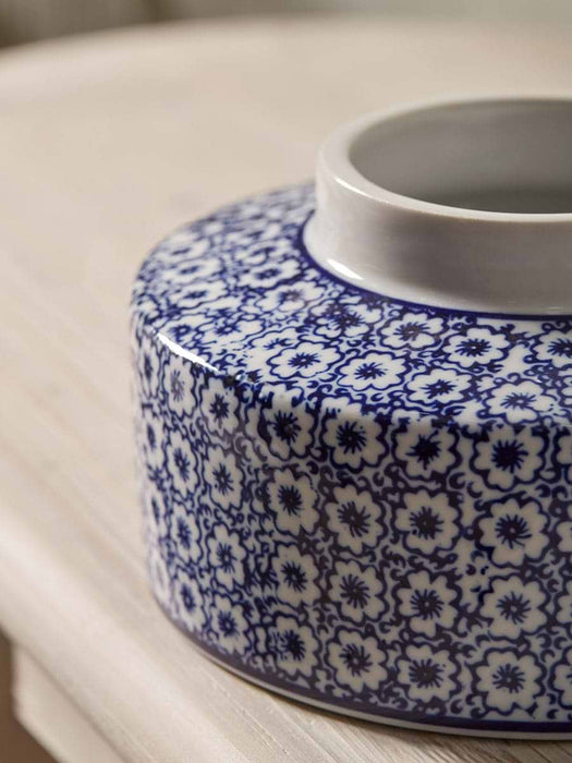 Blue White Floral Storage Pot
