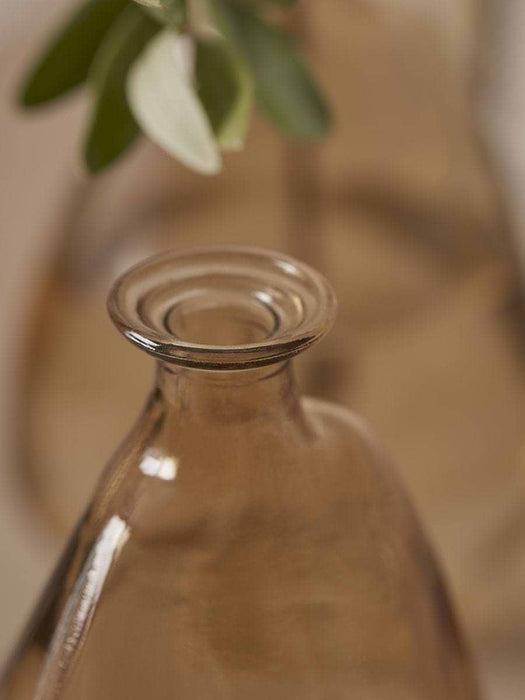 Three Glass Bud Vases - Brown Mix