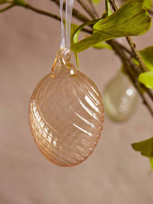 Six Swirled Glass Hanging Eggs