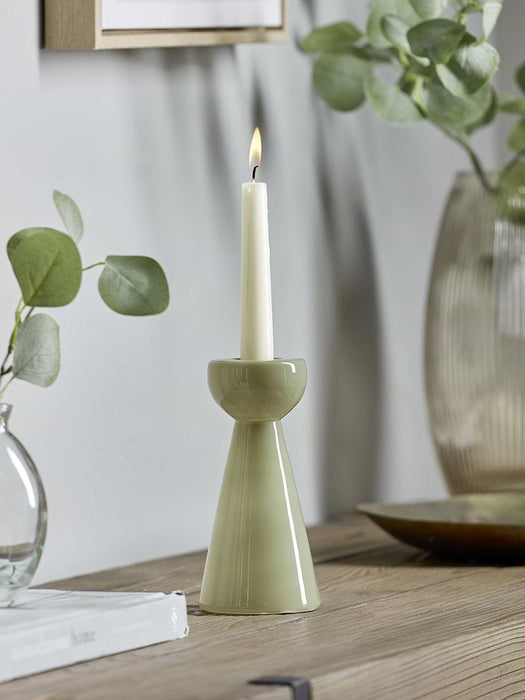 Sage Glass Candle Holder - Small