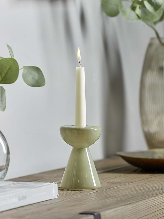 Sage Glass Candle Holder - Small