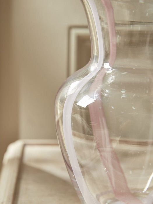 Painterly Stripe Petal Vase - Blush