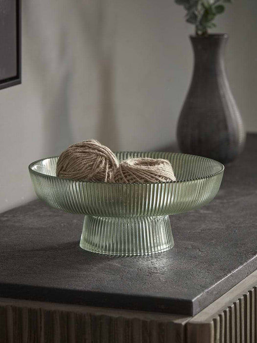 Fluted Glass Serving Bowl - Large