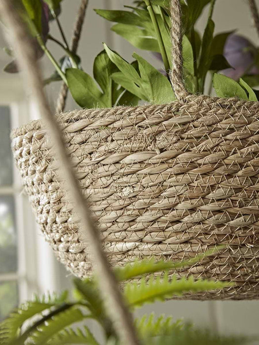 Three Seagrass Hanging Planters