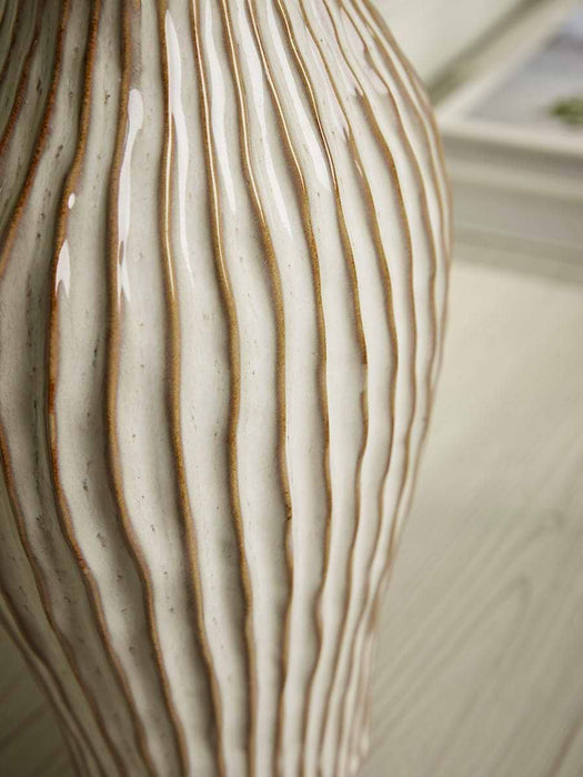 Glazed Ribbed Vase