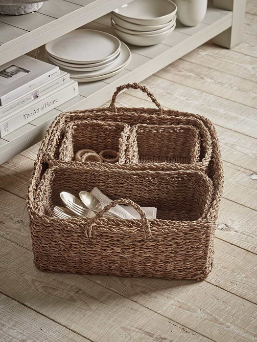 Five Piece Seagrass Tray Set