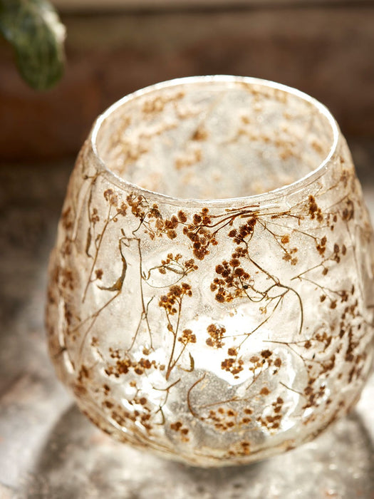 Dried Grass Glass Tealight Holder
