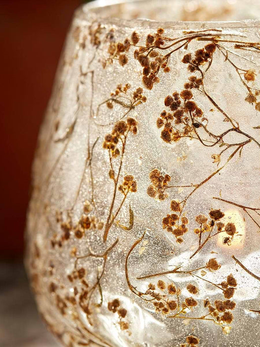 Dried Grass Glass Tealight Holder