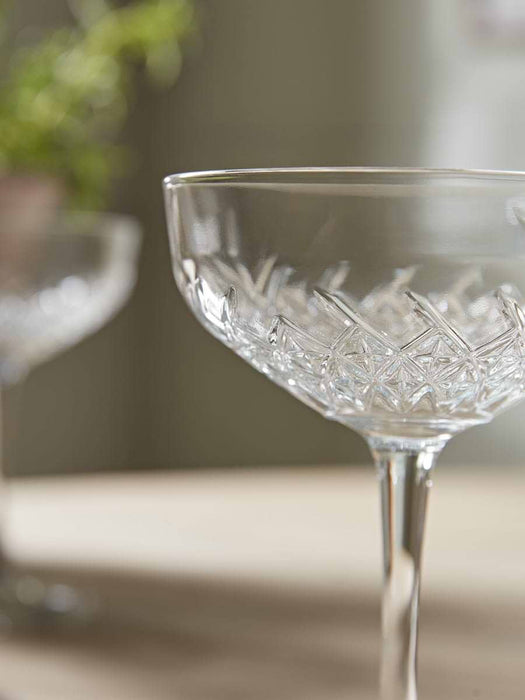 Four Vintage Style Champagne Coupes