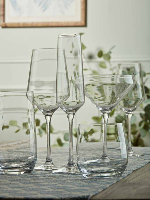 Six Crystal Wine Glasses