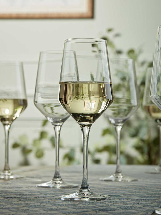 Six Crystal Wine Glasses