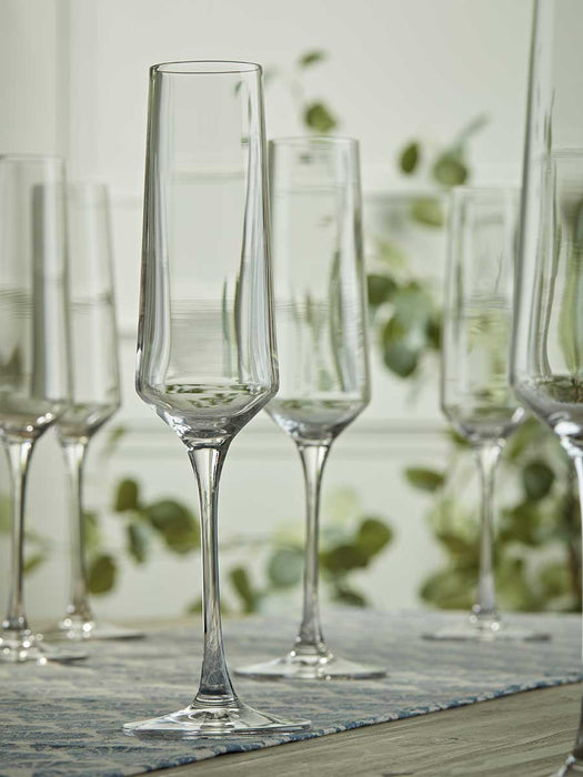 Six Crystal Wine Glasses