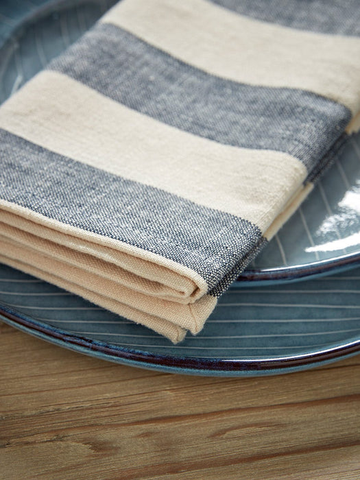 Four Cotton Napkins - Nautical Stripe