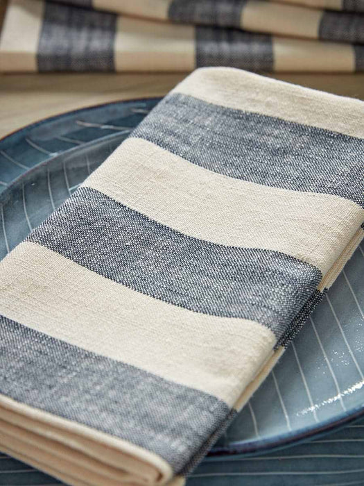 Four Cotton Napkins - Nautical Stripe