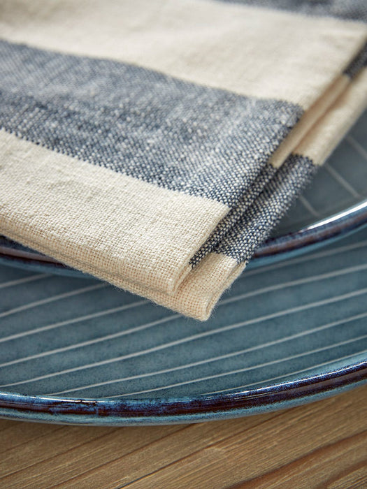 Four Cotton Napkins - Nautical Stripe