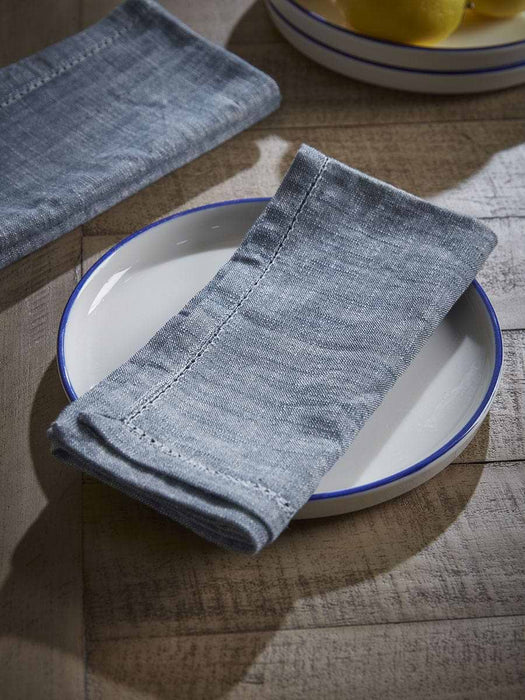 Four Cotton Napkins - Slate Blue
